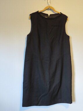 Pendleton Black Sleeveless Shift Dress Sz 18 100% Virgin Wool Made in USA Lined